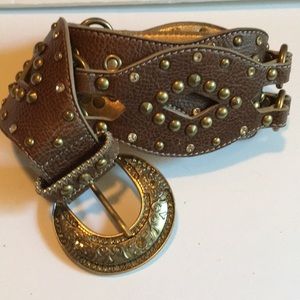 Kathy Van Zeeland Studded Belt-brown citrine
